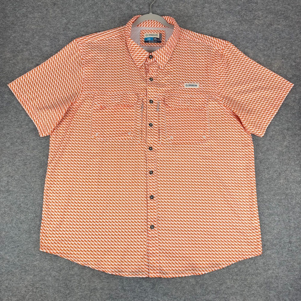 Magellan Outdoors Tennessee Local State Print Button Up Shirt Relaxed Mens 2XL